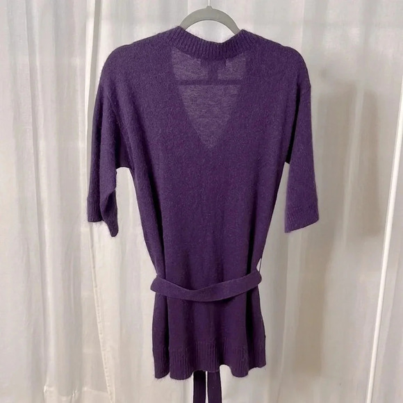 KENAR Angora V-Neck  Belted Sweater, Size M - Picture 5 of 8